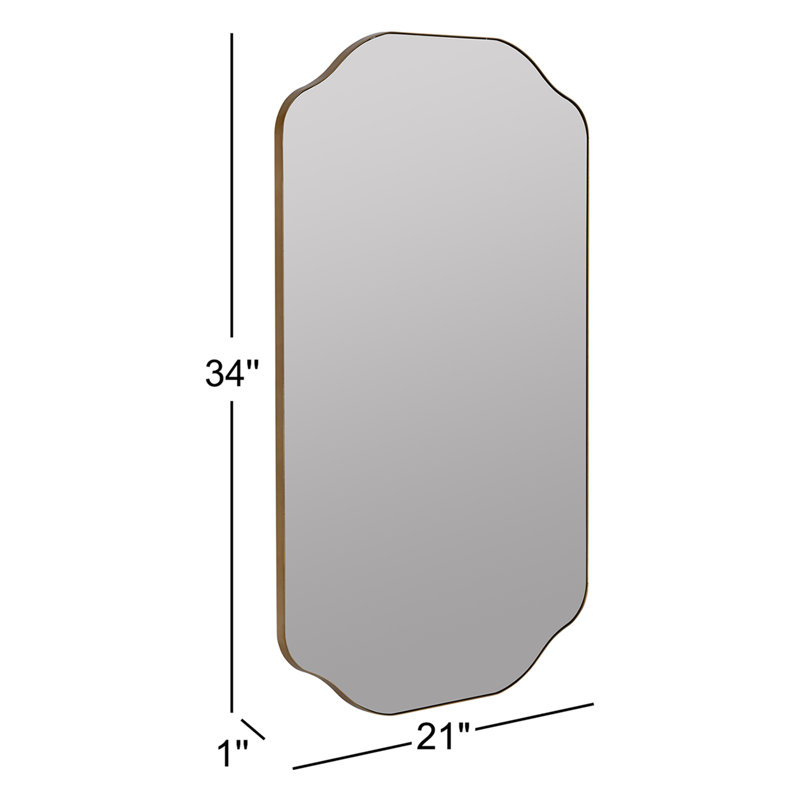 Henry Scalloped Metal Mirror, Gold