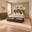 Ensemble de chambre à coucher 2 pièces comprenant un lit plateforme de rangement pleine grandeur et une commode à 6 tiroirs, une tête de lit à DEL, une station de recharge et des tiroirs sous le lit.-1748120056