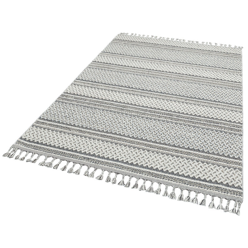 Tapis gris / ivoire Castaneda, Rectangle 2'7" x 4'11"