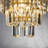 3-light 13" Glam Tierd Antique Gold Crystal Chandelier For Living Room Dining Room