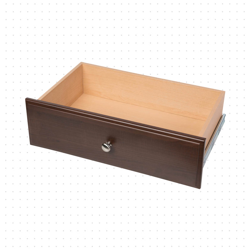 Tiroir à quadrillage en bois manufacturé, Truffe, H 8 po x l 24 po x P 14 po