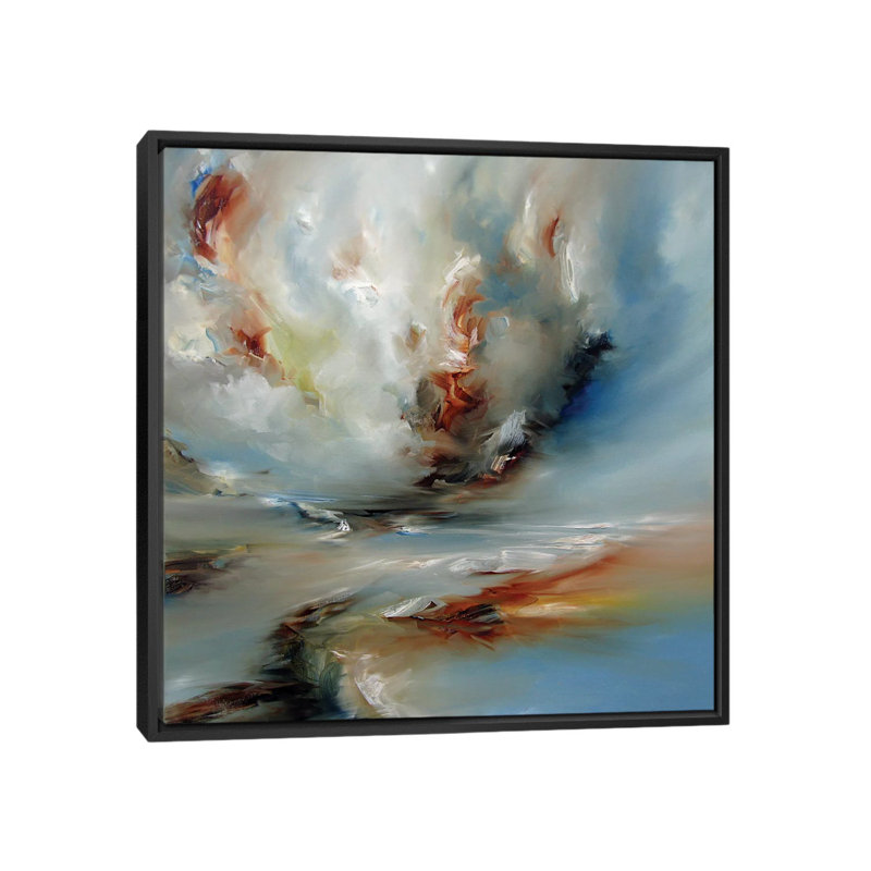 Peinture sur toile tendue, "light torsion", H 18 po x l 18 po x P 1,5 po, Toile avec cadre noir, Pas de tapis