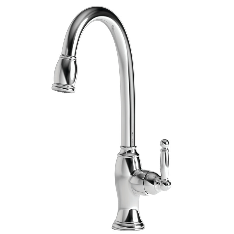 Nadya Single Handle Pull Down Kitchen Faucet, Polished Chrome