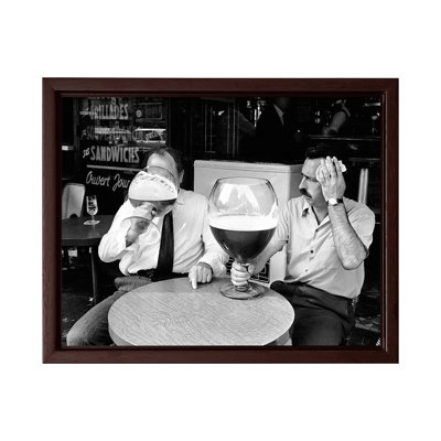 Two Guys Drinking Giant Beers