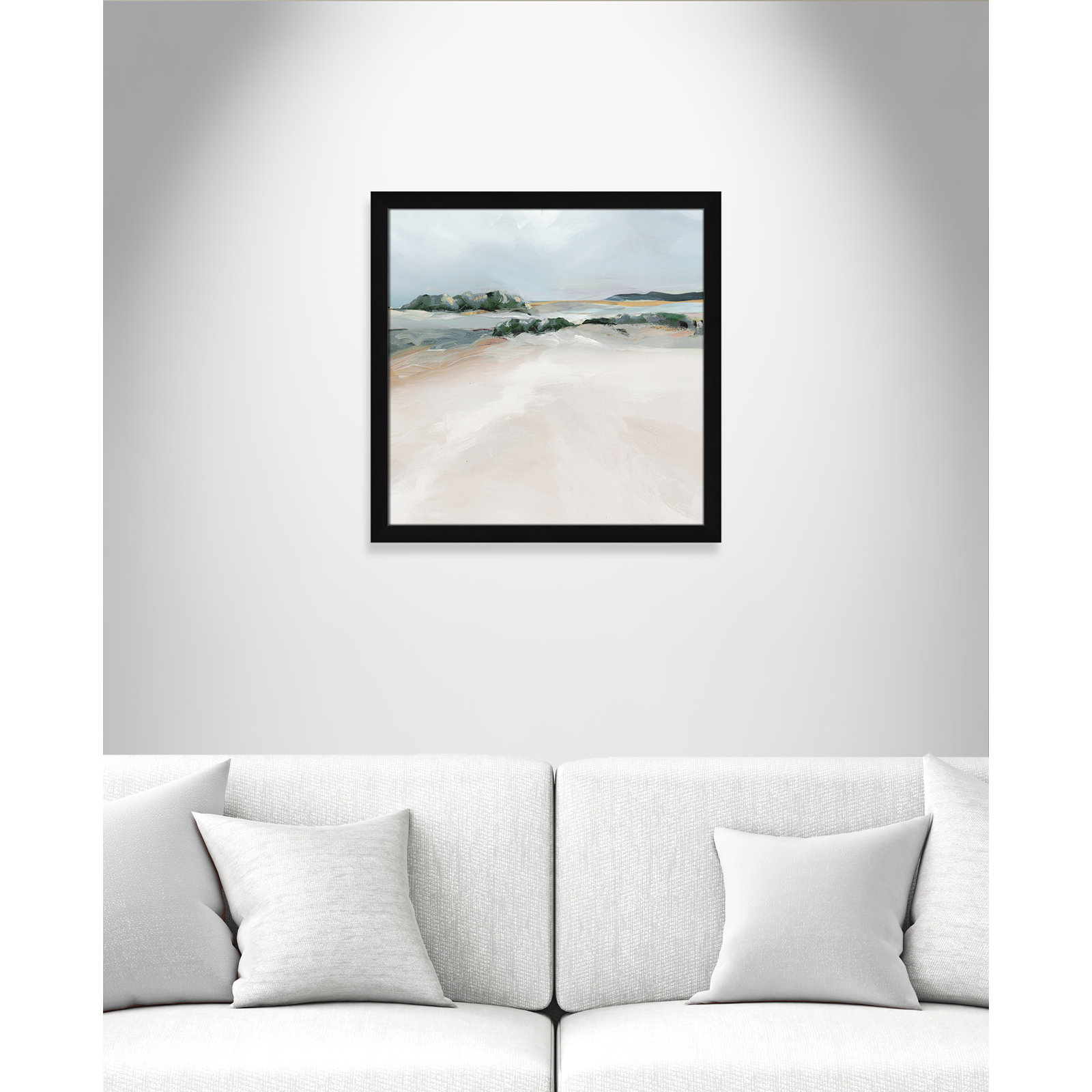 Anelis "Shimmering Path" Painting, 24.5" H x 24.5" W x 1.12" D, Black Framed