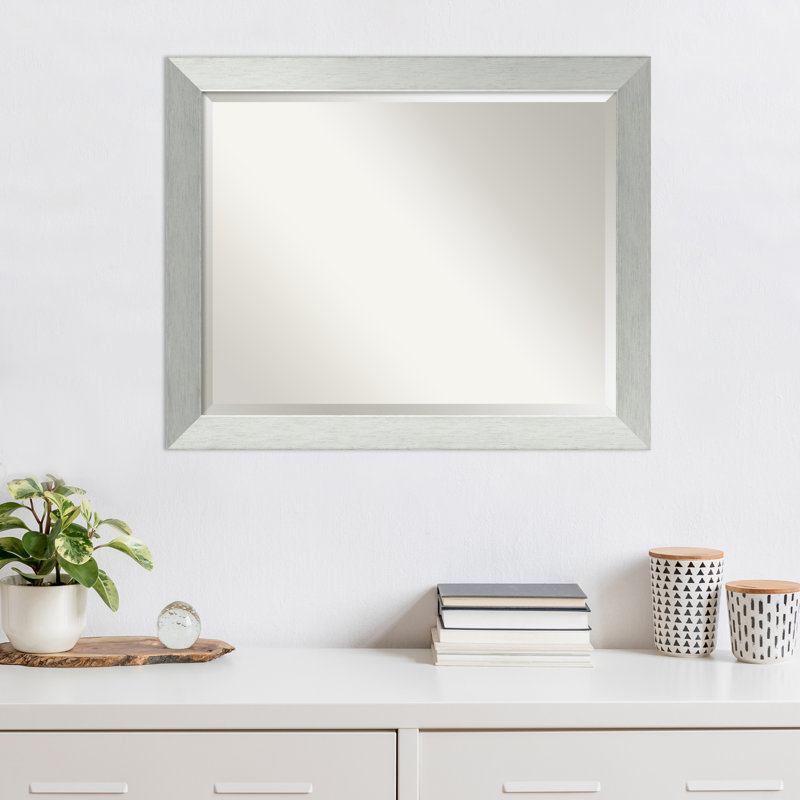Demoss Flat Mirror, 26" x 32", Silver Framed