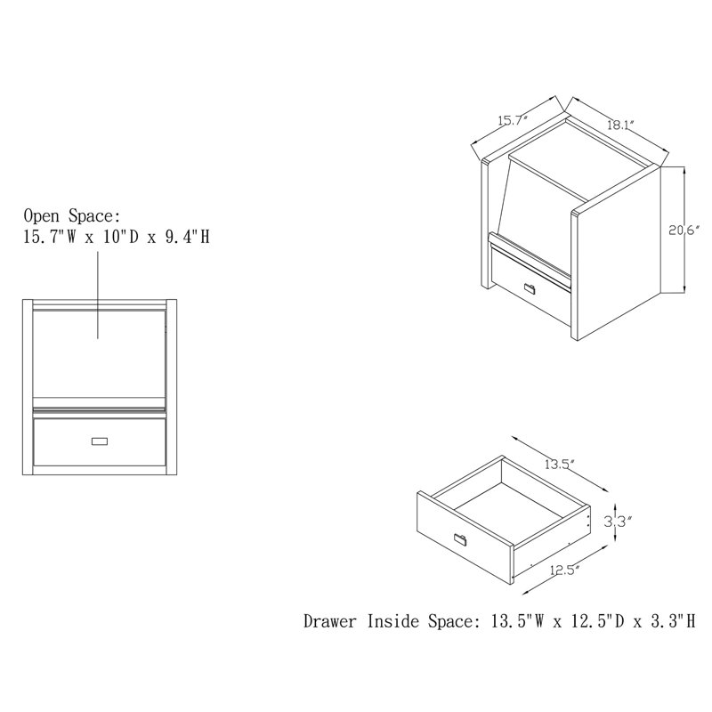 Danvers End Table with Storage