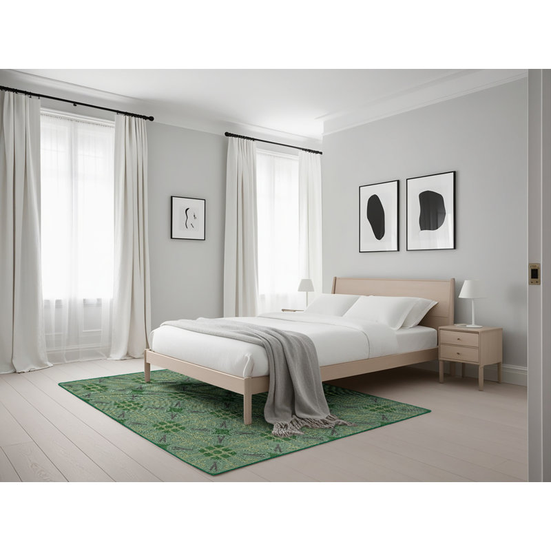Tapis de zone verte à motifs légers, Rectangle 5 pi x 7 pi