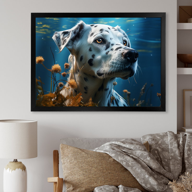 «Dalmatian Dream» sur impression sur toile, Cadre d'angle fermé noir, H 24 po x l 32 po x P 1 po