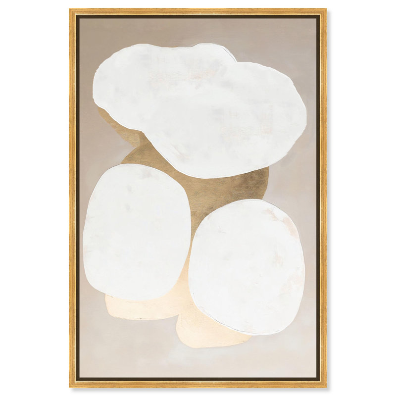 «Stacked Stones II Canvas Modern Boho Abstract» par , Cadre flottant doré, H 16 po x l 11 po