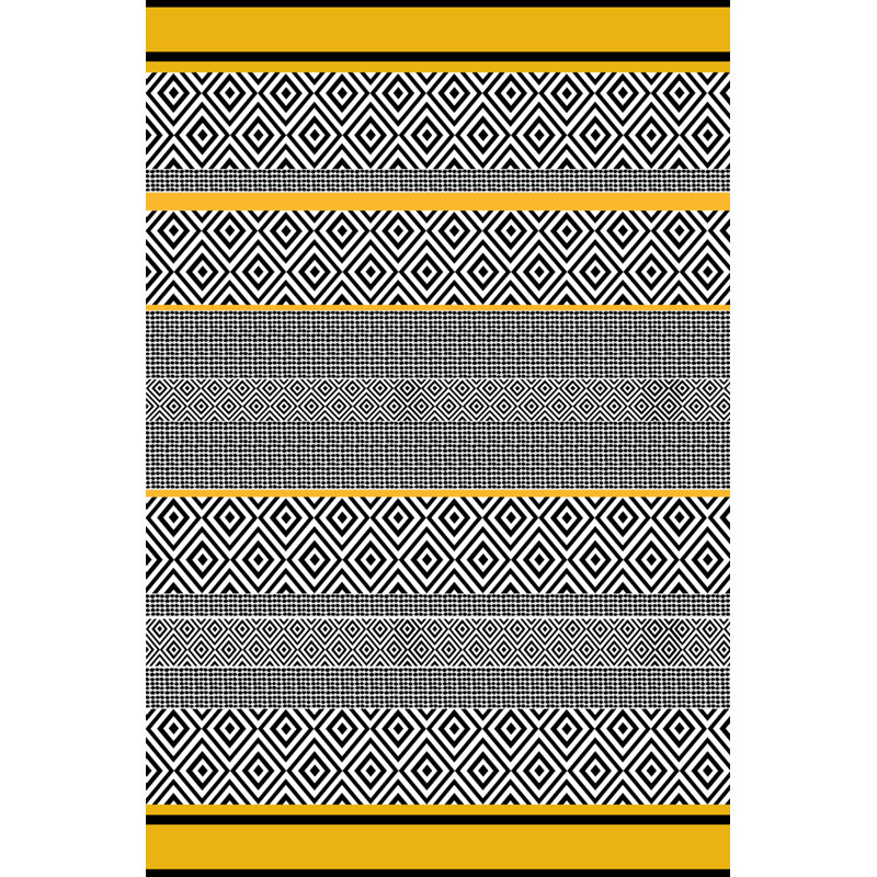 Tapis intérieur / extérieur en polypropylène tissé à la machine Kenzley, Rectangle 4 pi 11 po x 7 pi 7 po