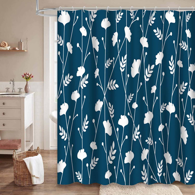Mignon rideau de douche avec 12 crochets, L 72 po x l 72 po