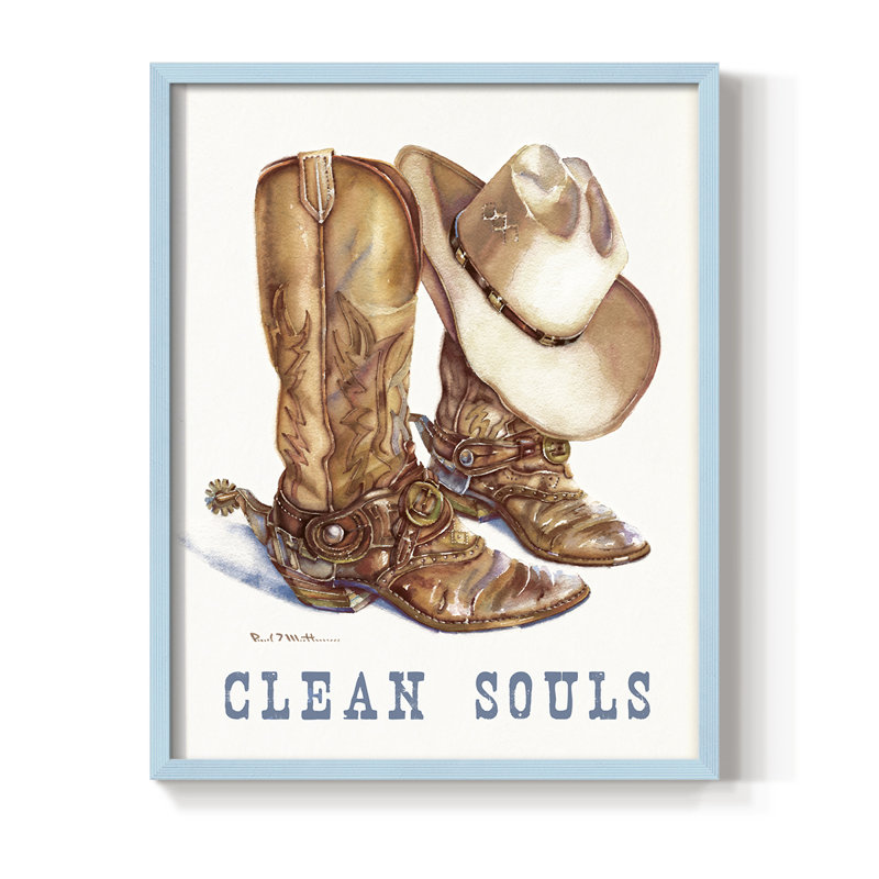 Clean Souls Framed Print - Solid Wood, 30" H x 24" W, Blue