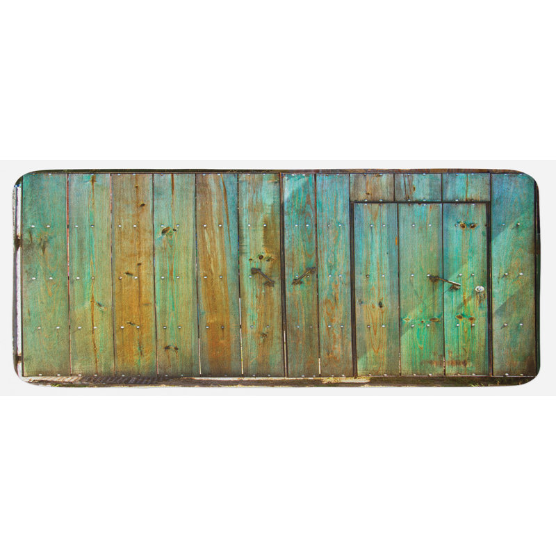 Rustic Striped Polyester Kitchen Mat