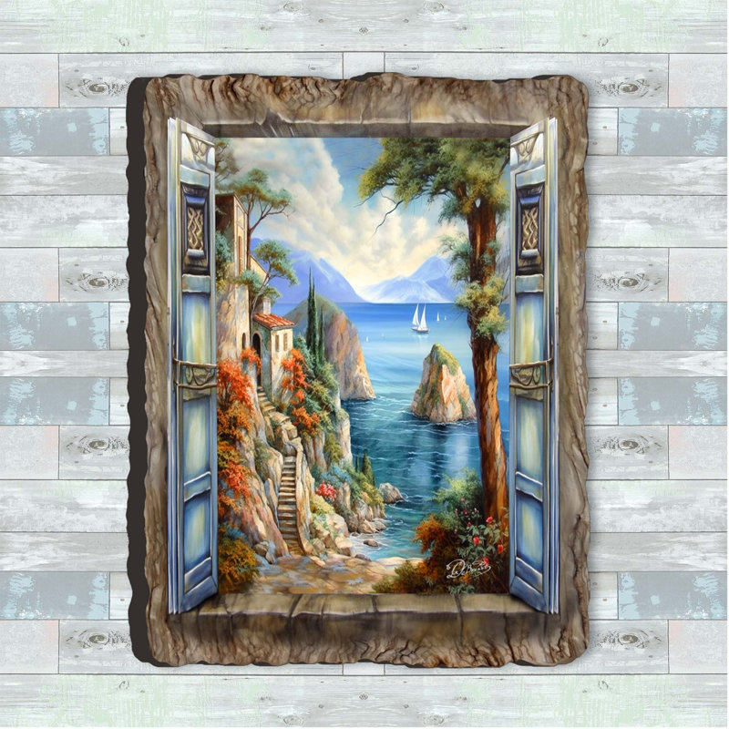 Art méditerranéen, art mural par DeBrekht, H 35 po x l 24 po x P 0,8 po