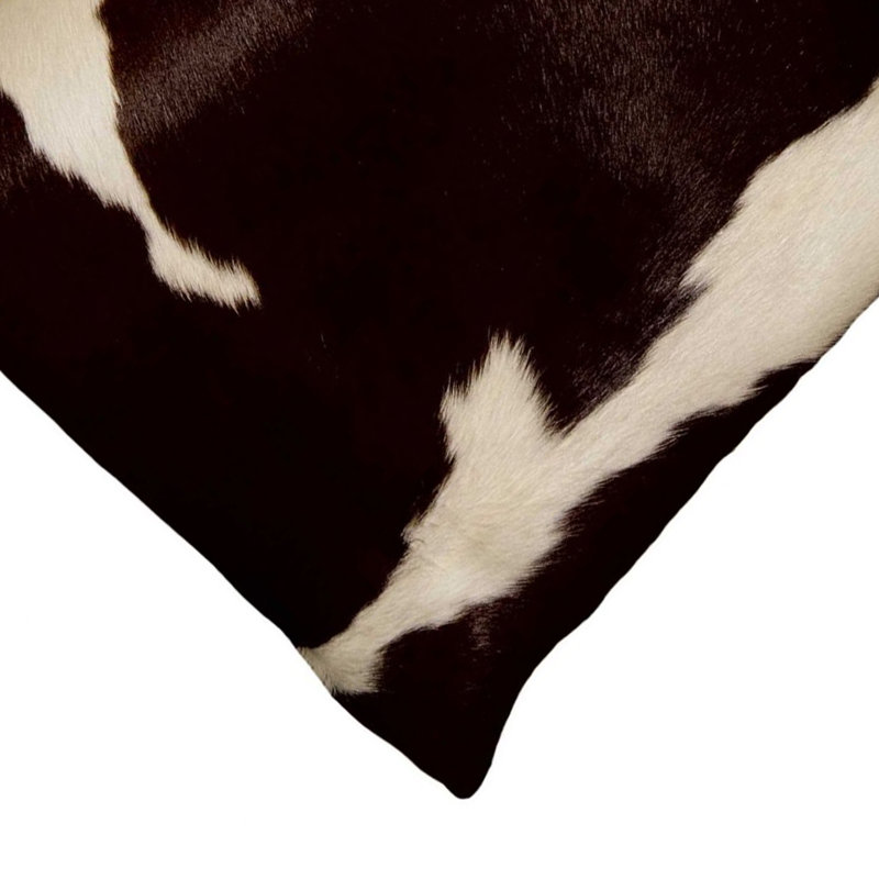 Throw Pillow, 18" H x 18" W, White/Brown