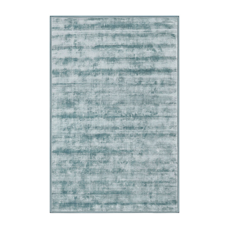 Tapis contemporain bleu ciel, Rectangle 5 pi x 7 pi