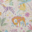 Édredon réversible en coton mauve à motif floral avec 3 éléphants et autres motifs d'herbivores, lavable à la machine pour tous les animaux d'Afrique