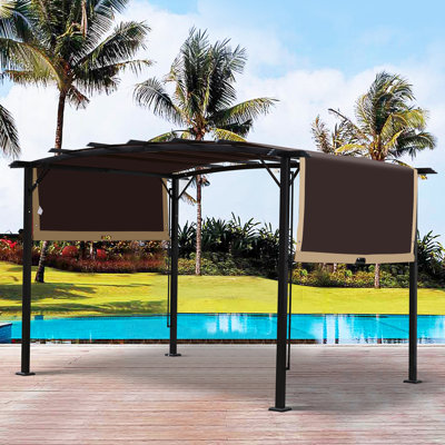 Housse de remplacement pour auvent universel pour structure de pergola extérieure incurvée de 12 pi x 9 pi