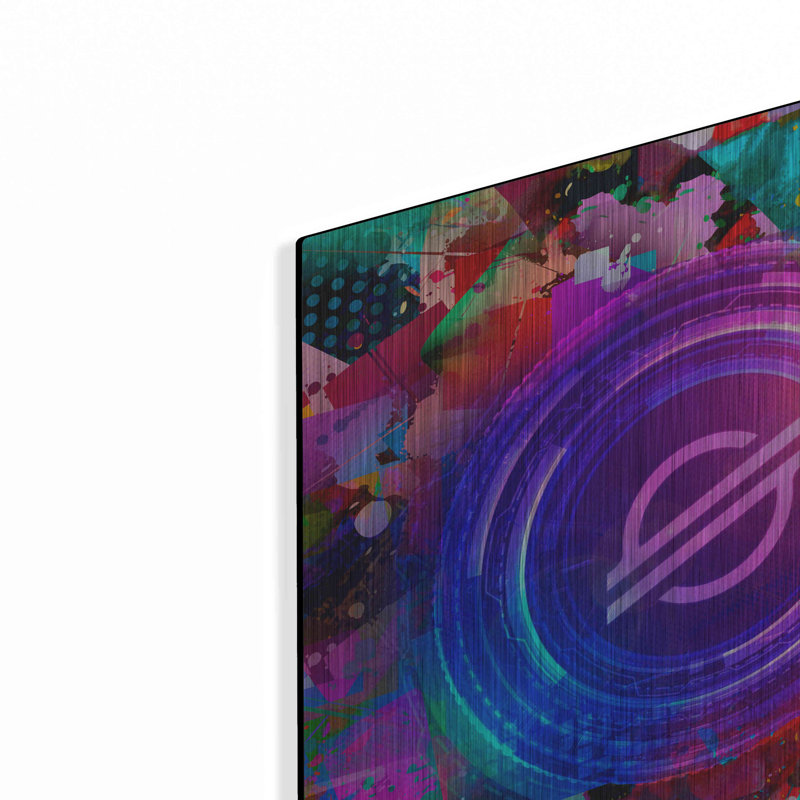 «XLM Stellar Crypto», art mural en métal, H 12 po x l 12 po