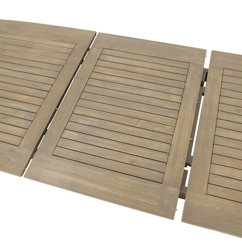 Table d'extérieur extensible en bois gris - offre des sièges supplémentaires par temps gris