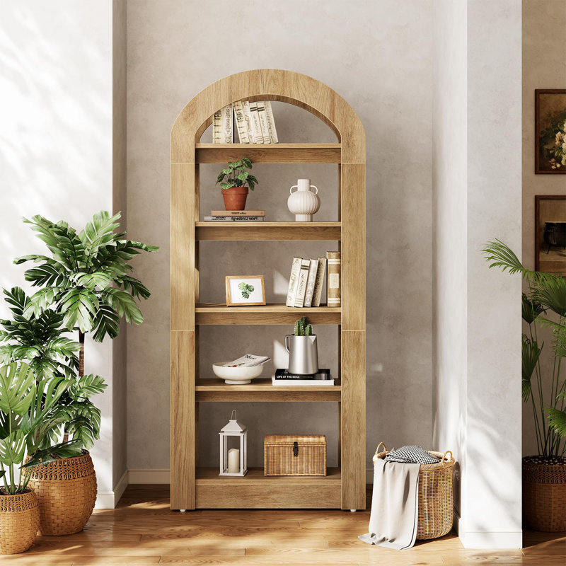 Bibliothèque haute en bois, Teck