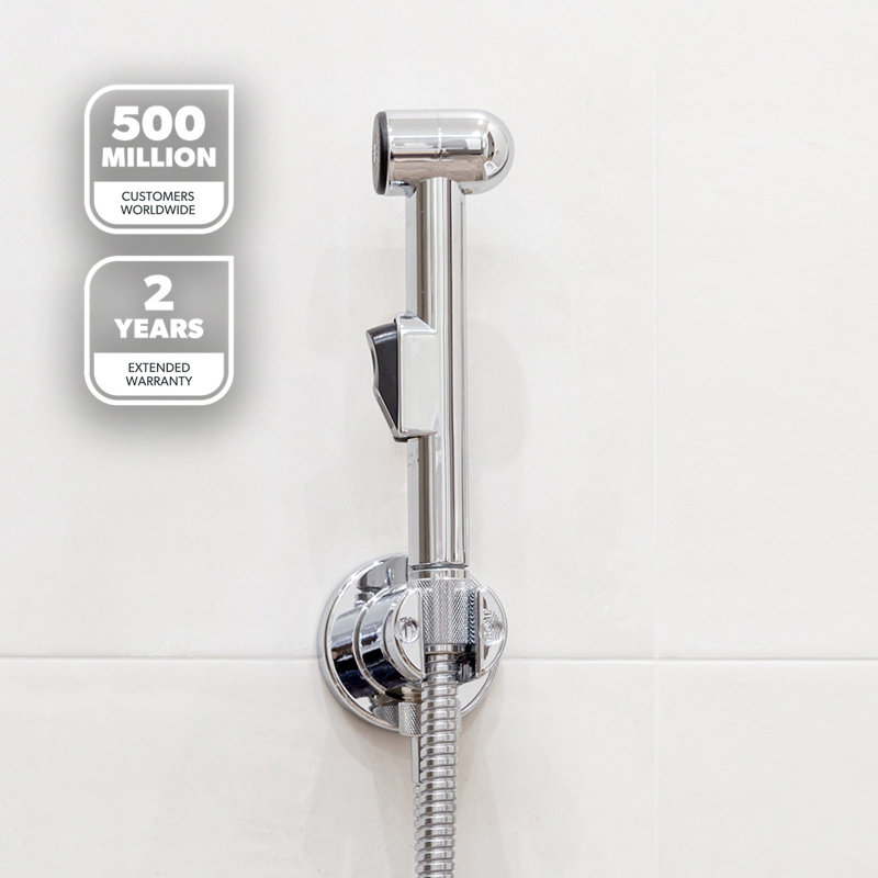 GEEPAS Hand Held Toilet Bidet Sprayer - Bathroom Shower Bidet Tap Spray, Shattaf Toilet Cleaning Faucet – Water Hose and Mounted Sprayer Holder Included - Douche Bidet Toilet Spray