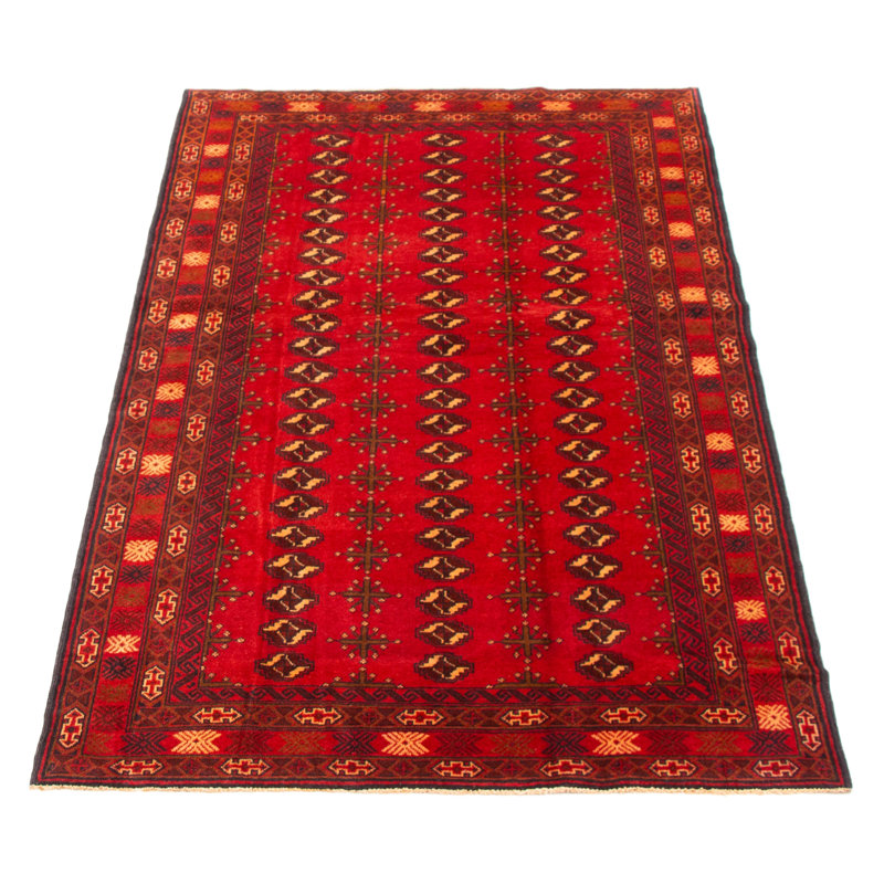 Tapis rouge en laine nouvel âge unique 3 pi 11 po x 7 pi 0 po One-of-a-Kind