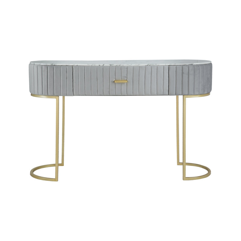 47.2'' Console Table, Grey/Gold