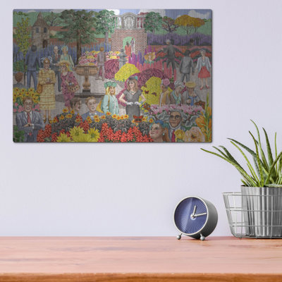  «English Garden Party» par Gale Pitt, art mural en métal, 16 po x 12 po