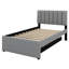 Lit plateforme tapissier avec lit gigogne-826299327