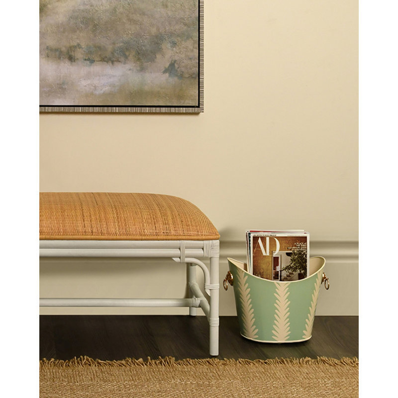 Small Oval Wastebasket with Raised Ends and Lion Handles