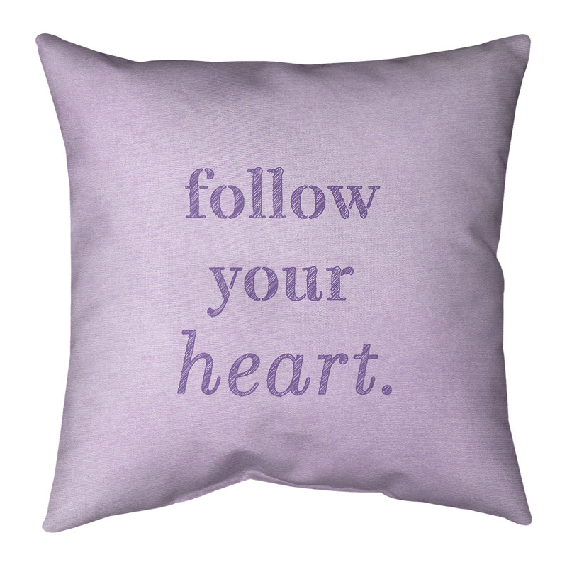 Coussin «Hand Your Heart», 20 po x 20 po, Mauve, Housse de coussin seulement - sans coussin