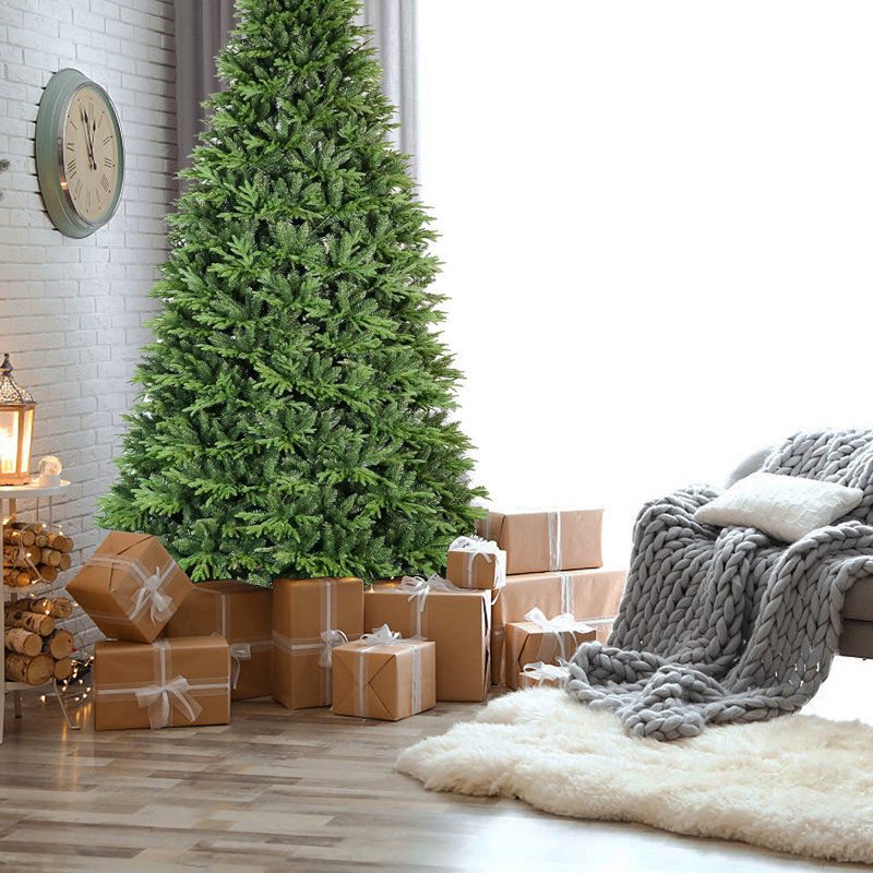 Arbre de Noël artificiel en PE et PVC de 4 pi, 856 pointes de branches réalistes, support en métal à charnières pour une installation facile, arbre de Noël vert pour la maison et le bureau