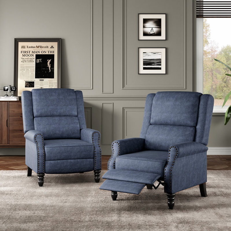 Fauteuil inclinable Cuerdas, Similicuir bleu