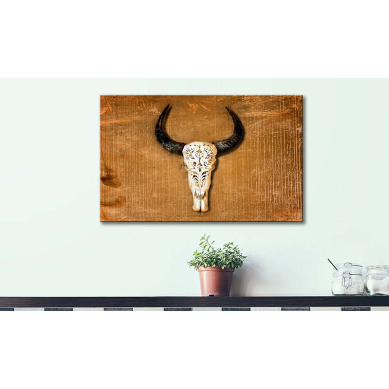 Buffalo Head Wall Art Set on Canvas, 80cm H x 100cm W, 100% cotton canvas