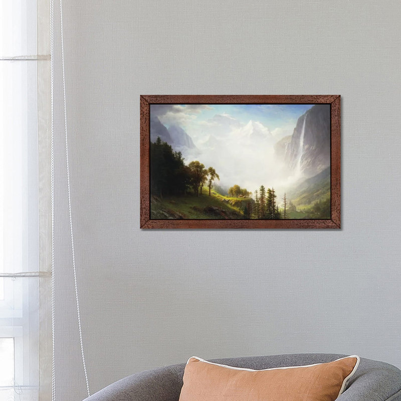 Majesty Of The Mountains, 1853-57 by Albert Bierstadt - Floater Frame Painting on Canvas, 66.04 cm H x 45.72 cm W