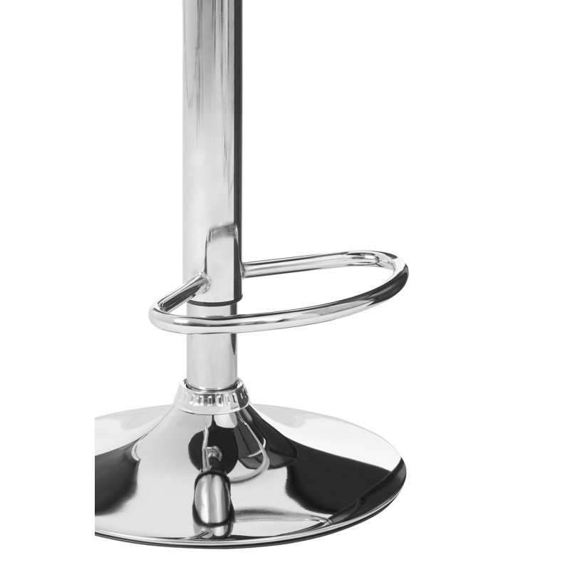 Tricia Swivel Adjustable Height Counter Stool with Metal Frame, Black, Chrome