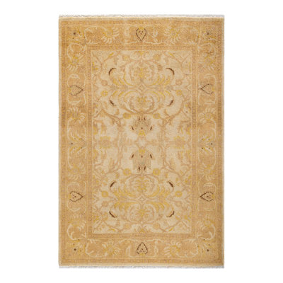 Yashvi One-of-a-Kind 4' 2" X 6' 3" New Age Wool Area Rug Ivory