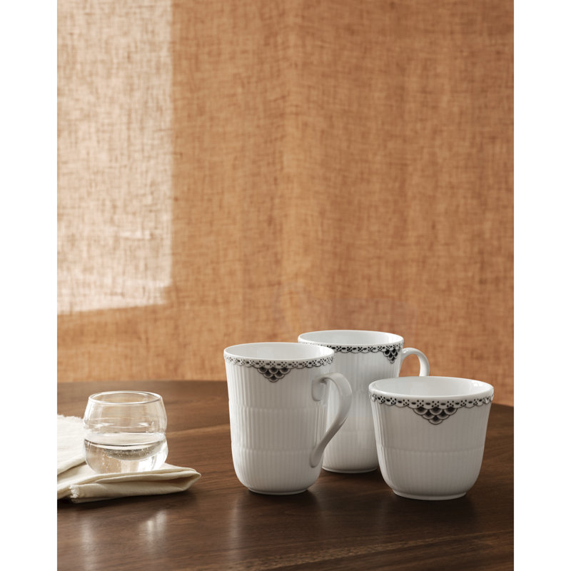 Black Lace Porcelain Teacup