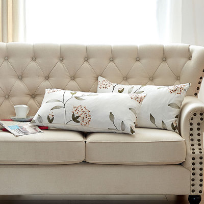 Floral Rectangular Lumbar Cushion Cover