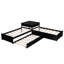 Lit plateforme simple en L avec lit gigogne et tiroirs dans un riche espace de rangement fonctionnel-121016263