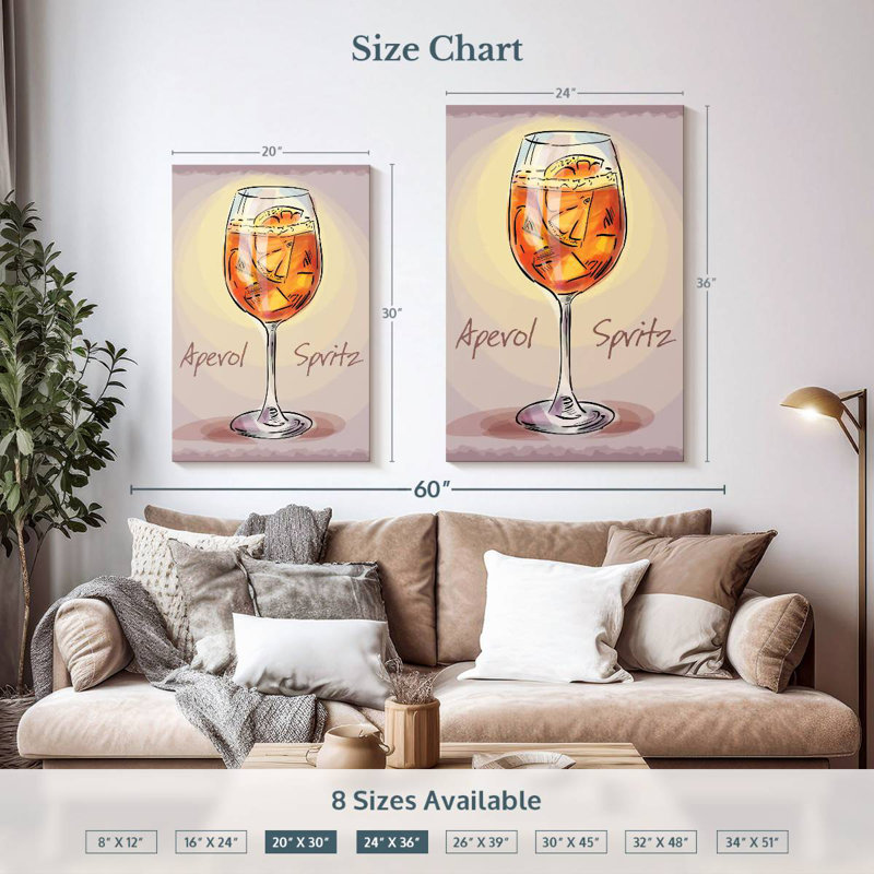 Yarlin Iced Aperol Spritz Poster, 36" H x 24" W