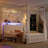Metal Canopy Bed with LED Lighting and USB Charging-717524608-717524615