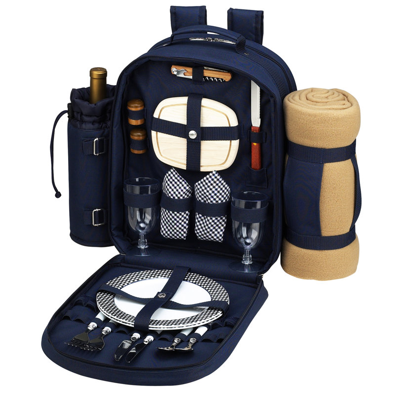 Insulated Picnic Backpack, Service for 2