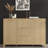 Sideboard Buffet - Oak 2 Door 1 Drawer Fluted Door Accent Cabinet-2074574345-2051970899