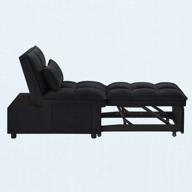 Méridienne convertible simple, Black