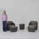 Cambelle 2-Person Outdoor Swivel Rattan Seating Group with Ottomans
