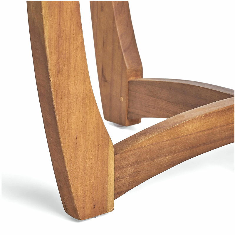 Outdoor Round Acacia Wood Accent Table,27.5" Teak