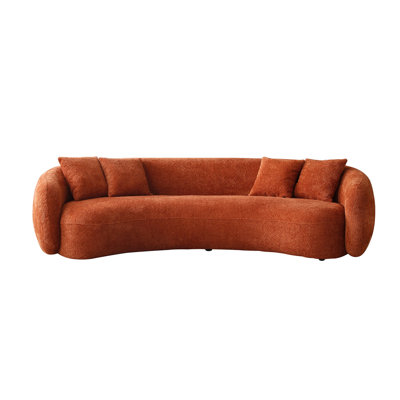 5 - Seater Boucle Sofa Sectional Curved Sofa With Teddy Fleece, Offering Comfort, Style And Relaxation For Family Gatherings
